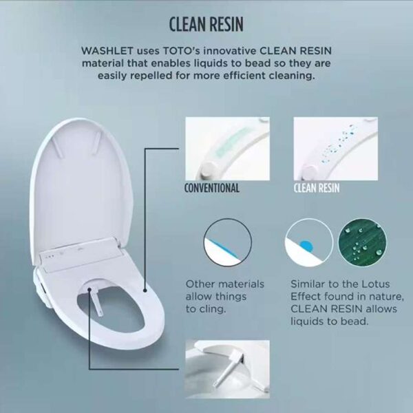 K300 Washlet Electric Heated Bidet Toilet Seat for Elongated Toilet in Cotton White