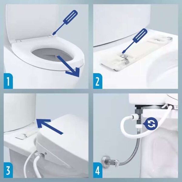 K300 Washlet Electric Heated Bidet Toilet Seat for Elongated Toilet in Cotton White