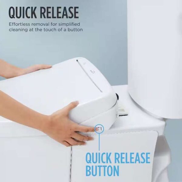 C5 Washlet Electric Bidet Seat for Elongated Toilets with Warm Water Wash and Remote Control - Cotton White